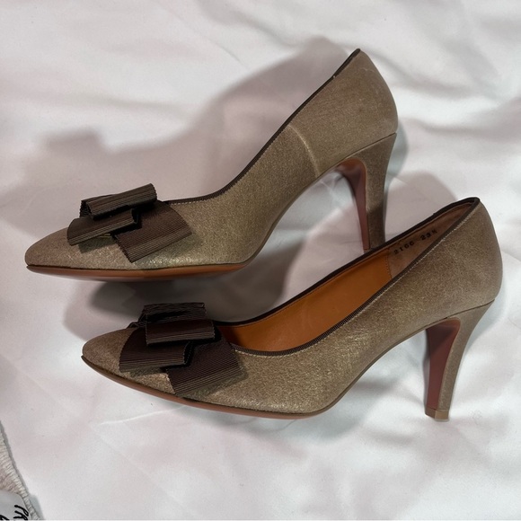 Lanvin en blew Heels with Bow Accent - Picture 8 of 10
